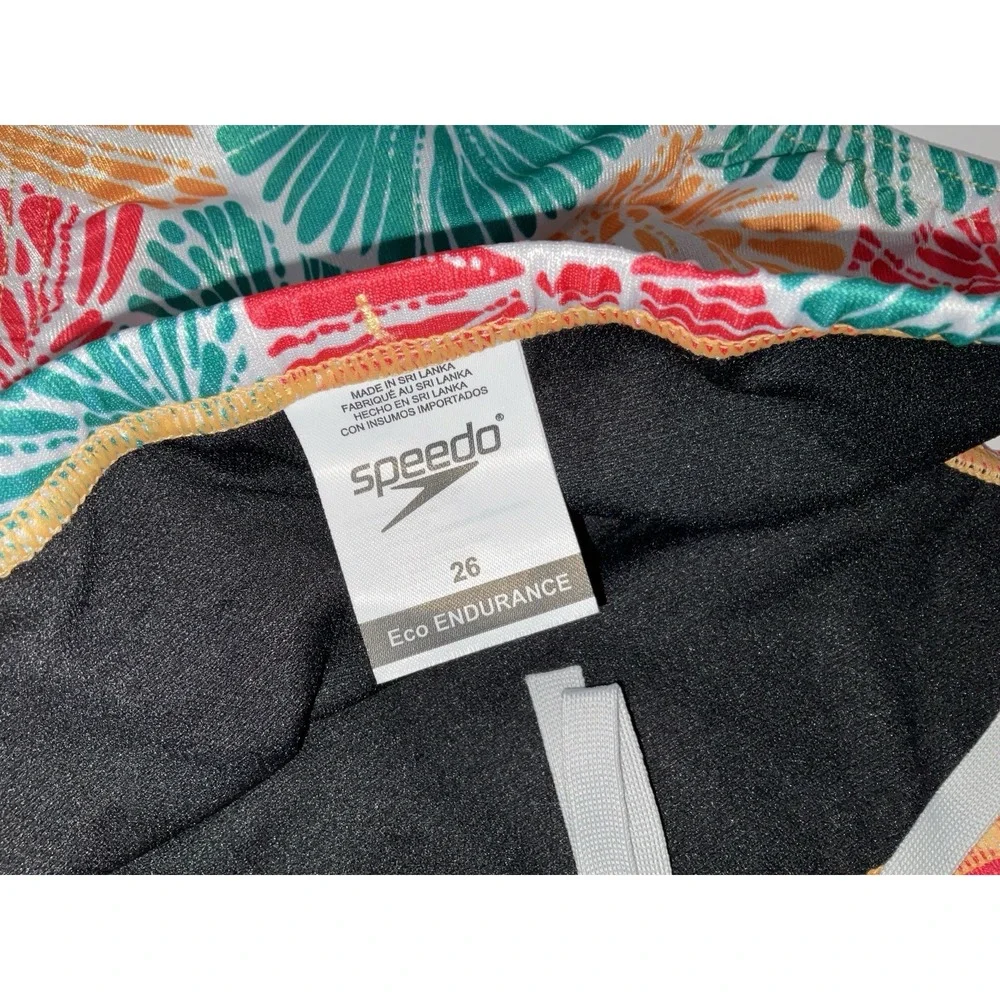 NWT Men's Speedo Vibe Collection Eco Endurance Brief Swim Trunks Citrus Love 26